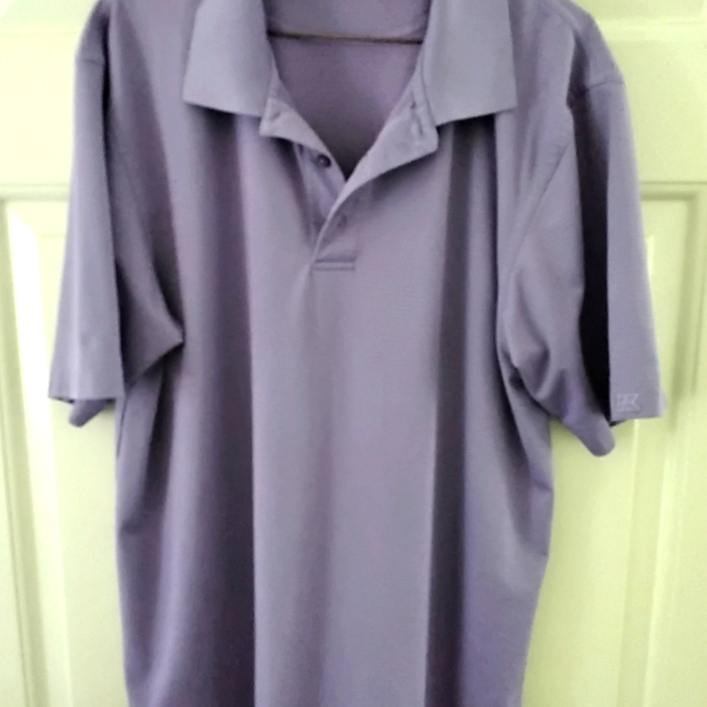 CUTTER & BUCK Polo, purple, size Large